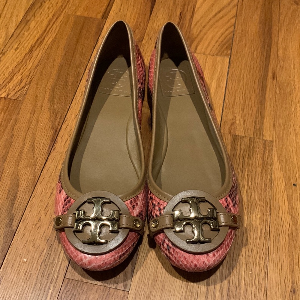 Tory Burch Python Print Ballet Flat In Size 8.5 - image 1